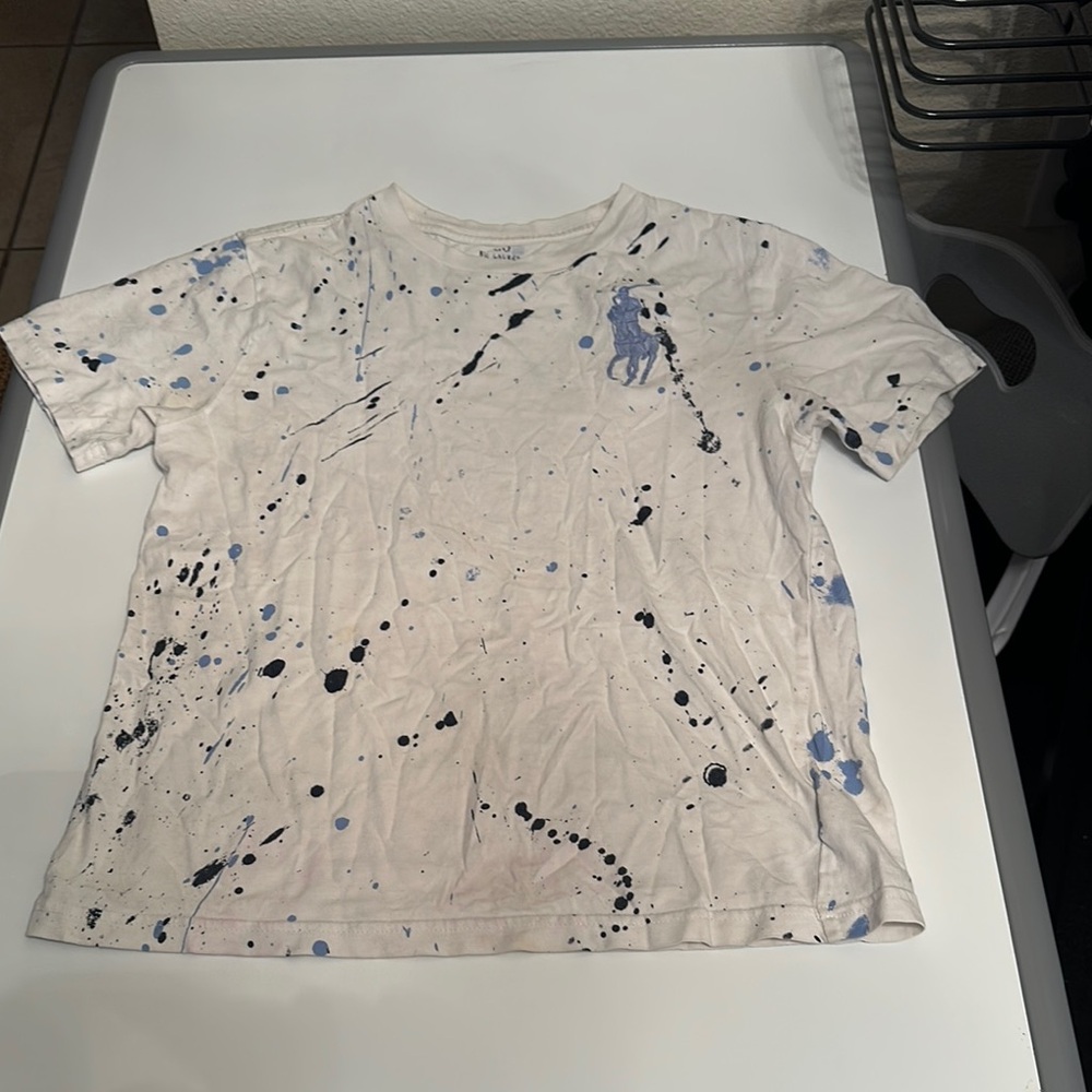 Polo by Ralph Lauren Blue and White Short Sleeve Tees